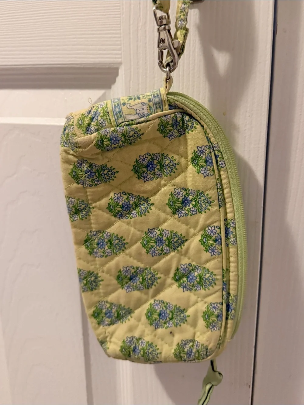 Vera Bradley Green and Blue Floral Wristlet Pouch